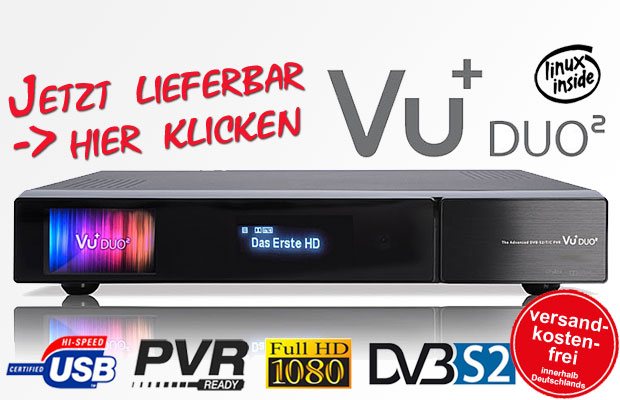 VU+ Duo2 Twin Linux HDTV Receiver 2x DVB-S2 PVR-ready