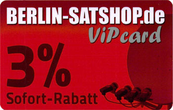 BERLIN-SATSHOP VIPcard - 3% Rabatt auf das gesamte Sortiment