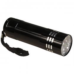 LED-Taschenlampe 9 LEDs schwarz mit Anhänger LED-Taschenlampe 9 LEDs schwarz mit Anhänger