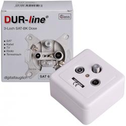 DUR-line 62600 Antennendose Enddose komplett mit Rahmen Sat/Kabel-TV/DVB-T/Radio/Unicable