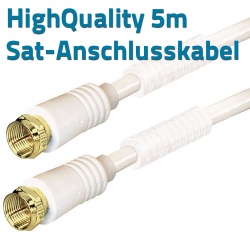 Sat-Anschlußkabel HighQuality 2xF-Stecker vergoldet mit Filter 5m Sat-Anschlußkabel HighQuality 2xF-Stecker vergoldet mit Filter 5m