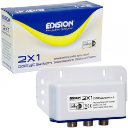 Edision 2x1 DiSEqC-Schalter 2/1 mit Wetterschutzkappe Edision 2x1 DiSEqC-Schalter 2/1 mit Wetterschutzkappe