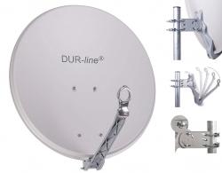 Dur-line Select 60/65 hellgrau - Vollaluminium-Spiegel Schüssel Sat-Antenne