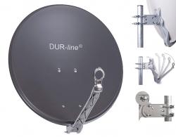 Dur-line Select 60/65 anthrazit - Vollaluminium-Spiegel Schüssel Sat-Antenne