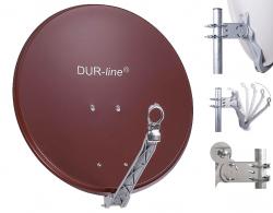 Dur-line Select 60/65 ziegelrot - Vollaluminium-Spiegel Schüssel Sat-Antenne