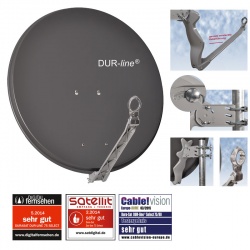 Dur-line Select 75/80 anthrazit - Vollaluminium-Spiegel Sat-Antenne Schüssel