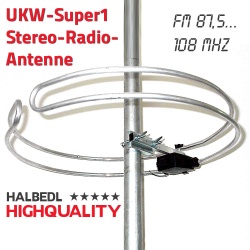 HHQ HalbedlHighQuality UKW-Stereo-Radio-Antenne Runddipol UKW-Super1