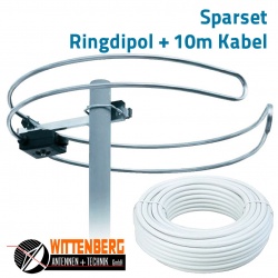 Sparpaket Wittenberg WB201R UKW Ringdipol + 10m Kabel 110dB