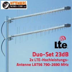 Wittenberg Duo-Set 2x LAT56 LTE-Antenne LAT 56 für LTE800 LTE 2,6GHz UMTS GSM GPRS HSDPA WLAN 23dB