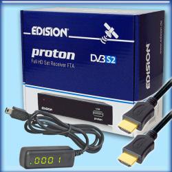 Sparpaket Edision Proton Full HD Sat-Receiver m.Mediaplayer plus IR-LED-Display Sparpaket Edision Proton Full HD Sat-Receiver m.Mediaplayer plus IR-LED-Display