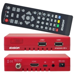Edision Progressiv HD compact nano - digitaler Full-HD Sat-Receiver rot Edision Progressiv HD compact nano - digitaler Full-HD Sat-Receiver rot