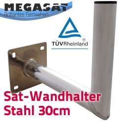 Megasat WH30 Stahl Sat-Wandhalter 30cm TÜV-zertifiziert Stahl verzinkt