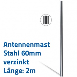 Antennenmast Stahl verzinkt 60mm 2m Antennenmast Stahl verzinkt 60mm 2m